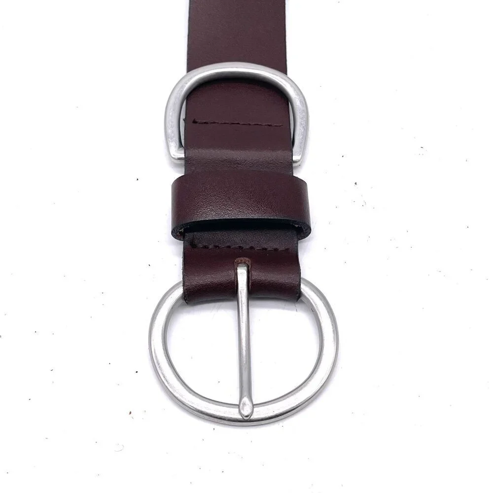 Italian Leather Dress Belt Men's Large Brown Business Formal Everyday Career